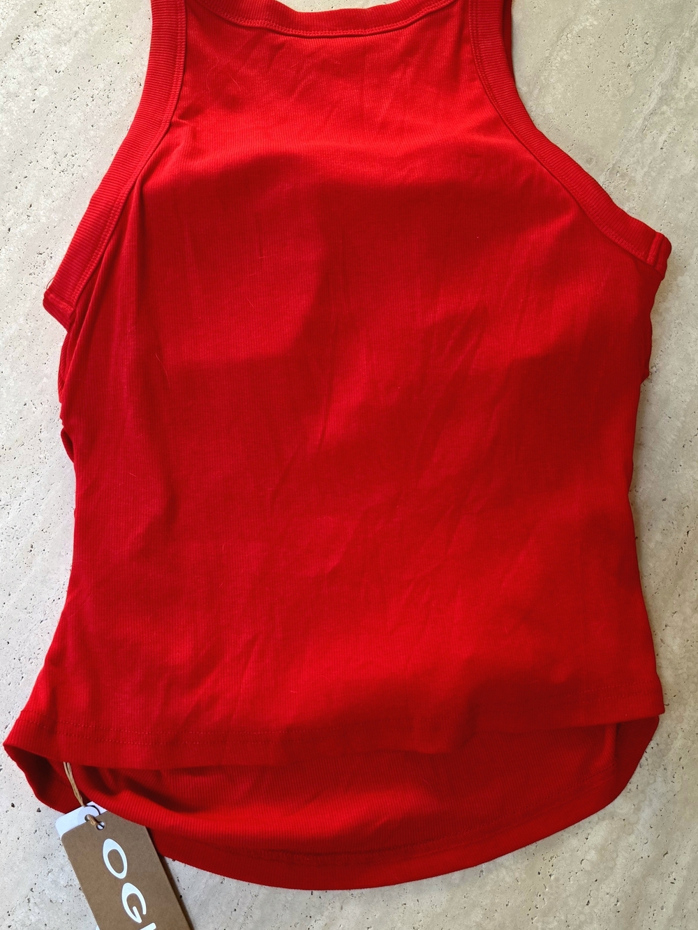 NWT OGL Red Ribbed Racerback Tank Top - Picture 7 of 7